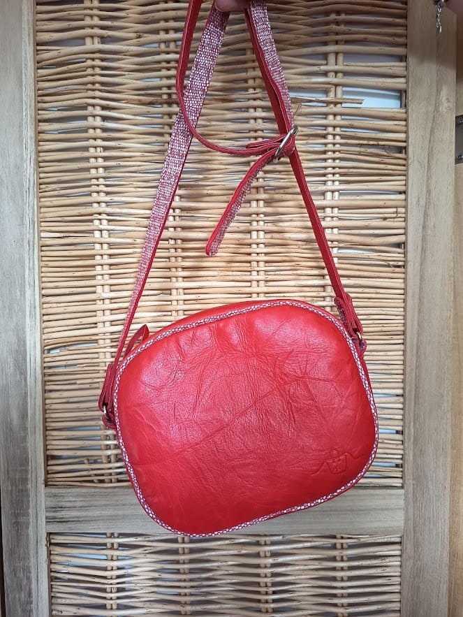 Petit sac besace Anémone rouge