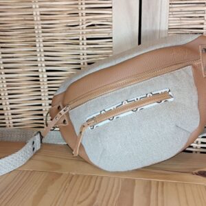 Sac banane Coquelicot camel/beige