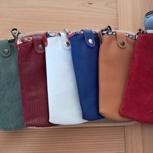 Etui lunette Capucine cuir et textile